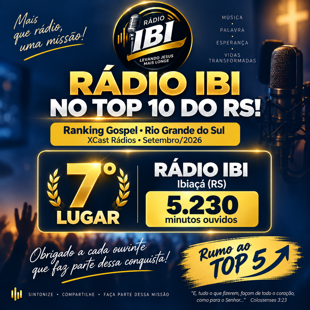 Rumo ao top 5